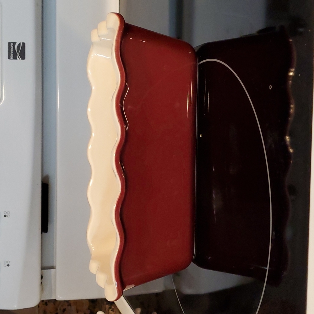 Emile Henry Loaf Pan, Ruffled Edge Red, 9 1/2"